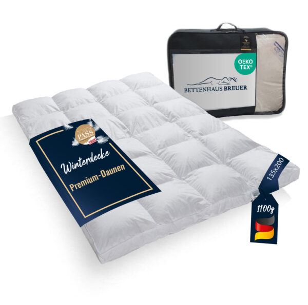 Super warme 100% Winter Hochsteg Daunen Bettdecke 1230g Daunen 135x200