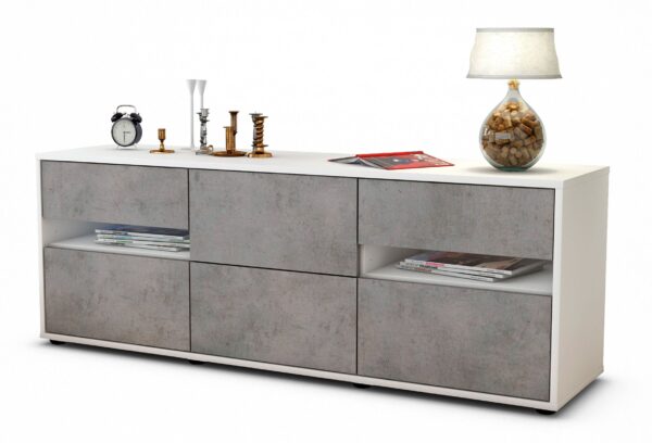Lowboard Andrea, Beton (136x49x35cm)