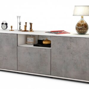 Lowboard Andreana, Beton (136x49x35cm)