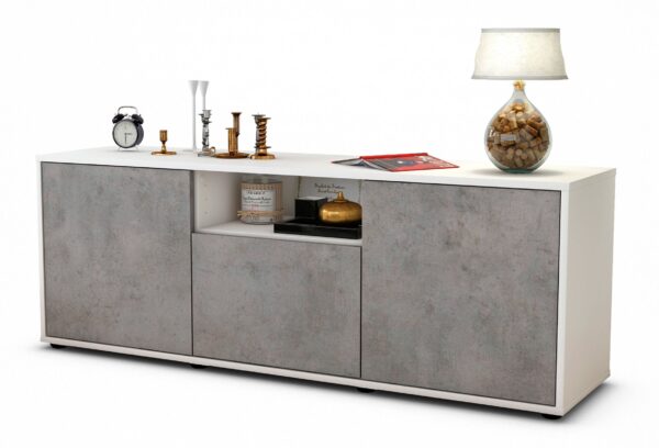 Lowboard Andreana, Beton (136x49x35cm)