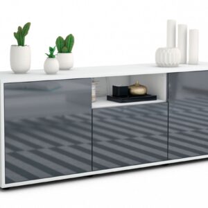 Lowboard Andreana, Grau (136x49x35cm)