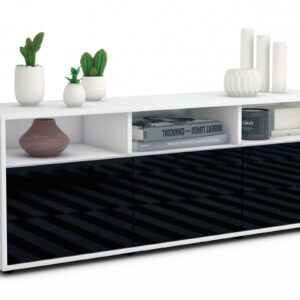 Lowboard Andrina, Schwarz (136x49x35cm)