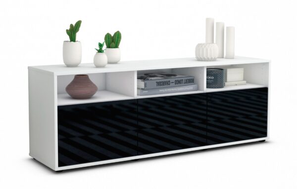 Lowboard Andrina, Schwarz (136x49x35cm)