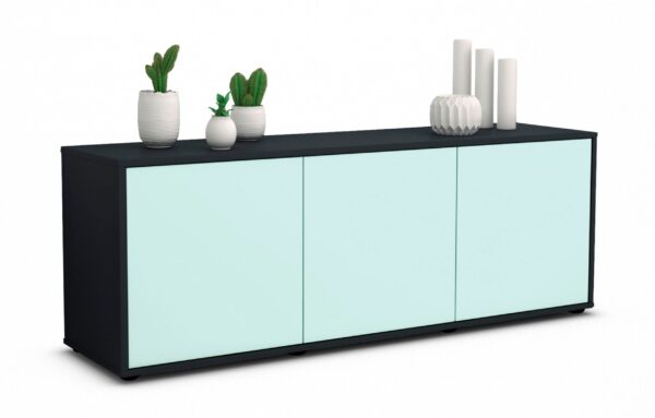 Lowboard Allegra | Korpus Anthrazit | Front in Mint | 136x49x35cm (BxHxT)