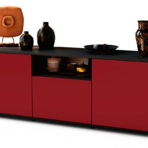Lowboard Andreana | Korpus Anthrazit | Front in Bordeaux | 136x49x35cm (BxHxT)