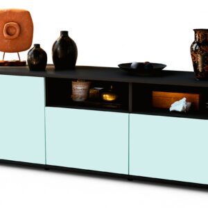 Lowboard Angelina | Korpus Anthrazit | Front in Mint | 136x49x35cm (BxHxT)