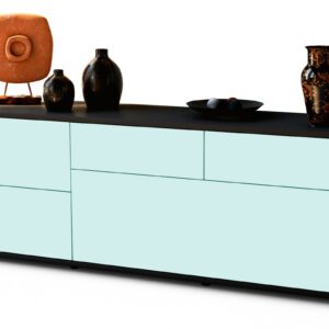 Lowboard Anna | Korpus Anthrazit | Front in Mint | 136x49x35cm (BxHxT)