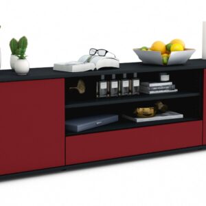 Lowboard Armida | Korpus Anthrazit | Front in Bordeaux | 180x49x35cm (BxHxT)