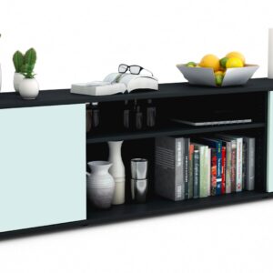 Lowboard Asia | Korpus Anthrazit | Front in Mint | 180x49x35cm (BxHxT)