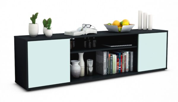 Lowboard Asia | Korpus Anthrazit | Front in Mint | 180x49x35cm (BxHxT)