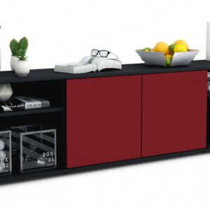 Lowboard Asimo | Korpus Anthrazit | Front in Bordeaux | 180x49x35cm (BxHxT)