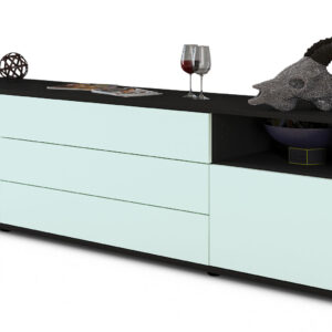 Lowboard Bettina | Korpus Anthrazit | Front in Mint | 180x49x35cm (BxHxT)