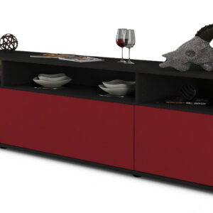 Lowboard Bianca | Korpus Anthrazit | Front in Bordeaux | 180x49x35cm (BxHxT)