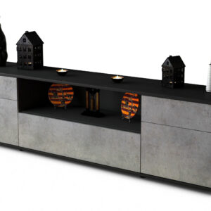 Lowboard Biggi | Korpus Anthrazit | Front in Beton Optik | 180x49x35cm (BxHxT)