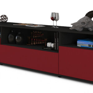 Lowboard Bionda | Korpus Anthrazit | Front in Bordeaux | 180x49x35cm (BxHxT)