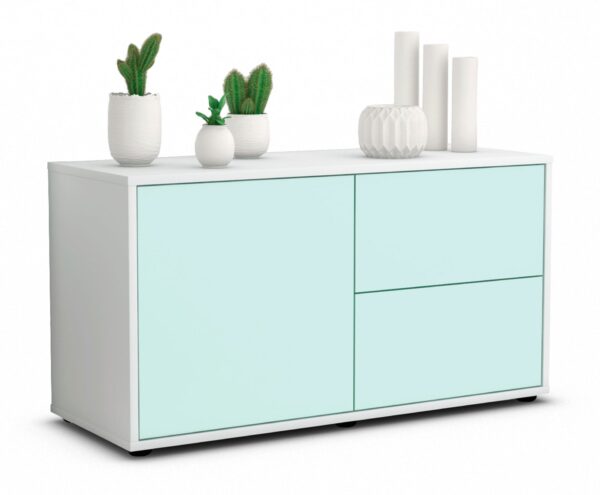 Lowboard Adria | Korpus Weiß | Front in Mint | 92x49x35cm (BxHxT)
