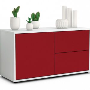 Lowboard Adria | Korpus Weiß | Front in Bordeaux | 92x49x35cm (BxHxT)