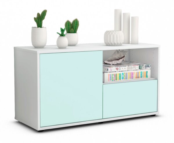 Lowboard Adriana | Korpus Weiß | Front in Mint | 92x49x35cm (BxHxT)