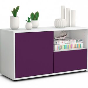 Lowboard Adriana | Korpus Weiß | Front in Lila | 92x49x35cm (BxHxT)