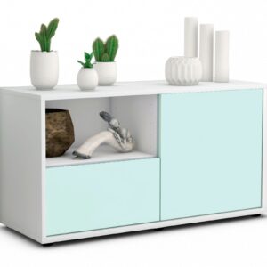 Lowboard Adrina | Korpus Weiß | Front in Mint | 92x49x35cm (BxHxT)