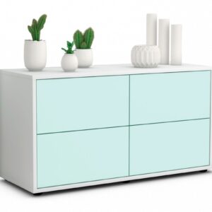 Lowboard Aella | Korpus Weiß | Front in Mint | 92x49x35cm (BxHxT)