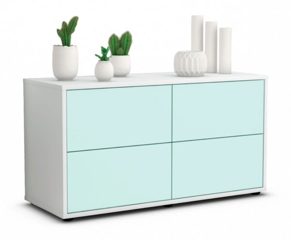 Lowboard Aella | Korpus Weiß | Front in Mint | 92x49x35cm (BxHxT)