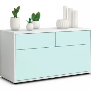 Lowboard Agnese | Korpus Weiß | Front in Mint | 92x49x35cm (BxHxT)