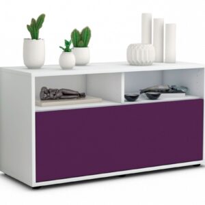 Lowboard Agostina | Korpus Weiß | Front in Lila | 92x49x35cm (BxHxT)