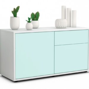 Lowboard Aja | Korpus Weiß | Front in Mint | 92x49x35cm (BxHxT)