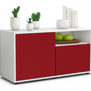 Lowboard Ajda | Korpus Weiß | Front in Bordeaux | 92x49x35cm (BxHxT)