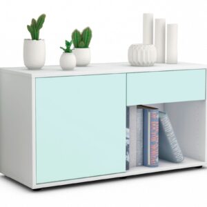 Lowboard Alberina | Korpus Weiß | Front in Mint | 92x49x35cm (BxHxT)