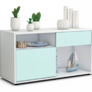 Lowboard Alecia | Korpus Weiß | Front in Mint | 92x49x35cm (BxHxT)