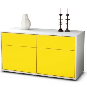 Lowboard Alena | Korpus Weiß | Front in Gelb | 92x49x35cm (BxHxT)