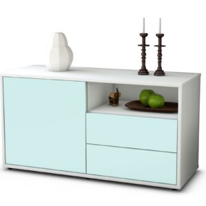Lowboard Alessia | Korpus Weiß | Front in Mint | 92x49x35cm (BxHxT)