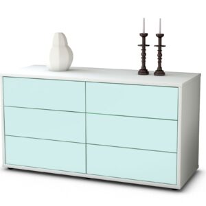 Lowboard Alfonsa | Korpus Weiß | Front in Mint | 92x49x35cm (BxHxT)