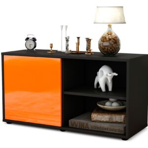 Lowboard Adelia | Korpus Anthrazit | Front in Hochglanz Orange | 92x49x35cm (BxHxT)