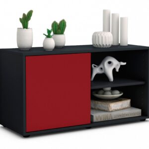 Lowboard Adelia | Korpus Anthrazit | Front in Bordeaux | 92x49x35cm (BxHxT)