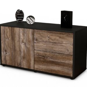 Lowboard Adria | Korpus Anthrazit | Front in Treibholz Holz Optik | 92x49x35cm (BxHxT)