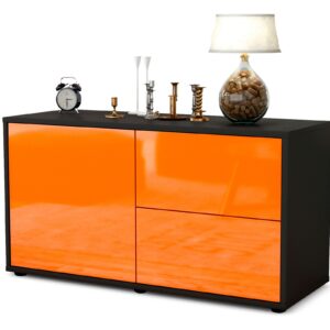 Lowboard Adria | Korpus Anthrazit | Front in Hochglanz Orange | 92x49x35cm (BxHxT)