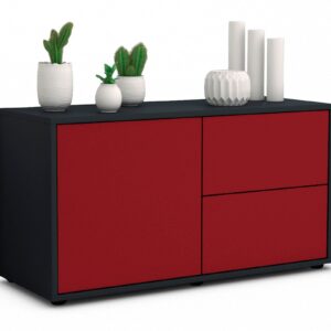 Lowboard Adria | Korpus Anthrazit | Front in Bordeaux | 92x49x35cm (BxHxT)