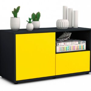 Lowboard Adriana | Korpus Anthrazit | Front in Gelb | 92x49x35cm (BxHxT)