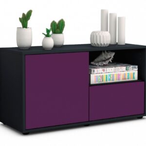 Lowboard Adriana | Korpus Anthrazit | Front in Lila | 92x49x35cm (BxHxT)