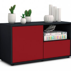 Lowboard Adriana | Korpus Anthrazit | Front in Bordeaux | 92x49x35cm (BxHxT)