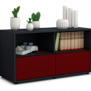 Lowboard Aeon | Korpus Anthrazit | Front in Bordeaux | 92x49x35cm (BxHxT)