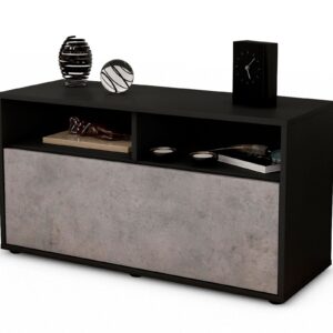 Lowboard Agostina | Korpus Anthrazit | Front in Beton Optik | 92x49x35cm (BxHxT)