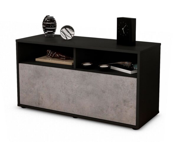 Lowboard Agostina | Korpus Anthrazit | Front in Beton Optik | 92x49x35cm (BxHxT)