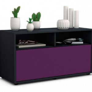 Lowboard Agostina | Korpus Anthrazit | Front in Lila | 92x49x35cm (BxHxT)