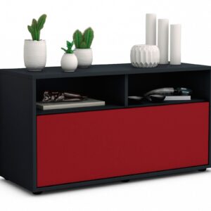 Lowboard Agostina | Korpus Anthrazit | Front in Bordeaux | 92x49x35cm (BxHxT)