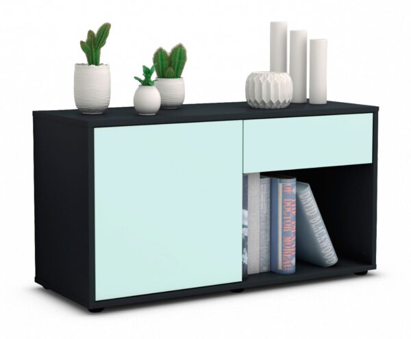 Lowboard Alberina | Korpus Anthrazit | Front in Mint | 92x49x35cm (BxHxT)