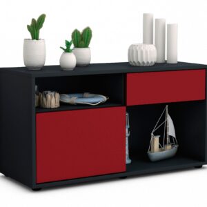 Lowboard Alecia | Korpus Anthrazit | Front in Bordeaux | 92x49x35cm (BxHxT)